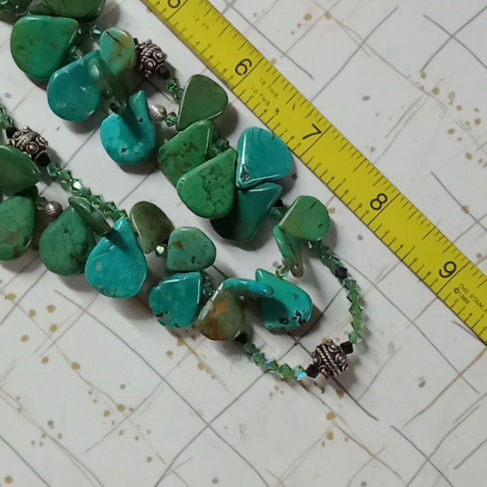 Turquoise Tear Drop Necklace #A365 - Picture 9 of 10